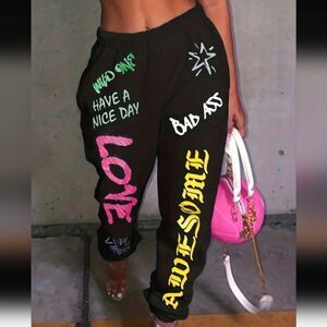 Plus size printed sweat pants sz 2XL